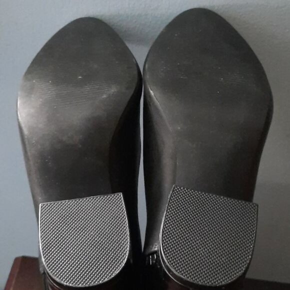 Steve Madden Black Rookie  Leather Upper Crocodile Print 3 Inch Heel Size 8.5 - Picture 9 of 12